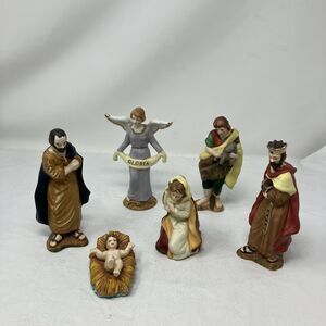 Nativity Figures Mary Joseph Jesus Shepherd Wise Men Angel lot 6 replacement pcs